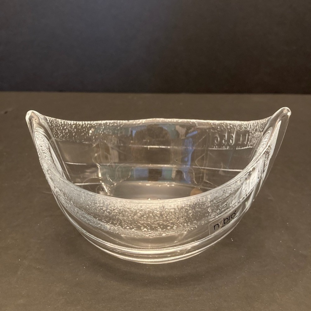 Nybro Sweden Seafood Boat Bowl Bohus Crystal Paul Isling LL656 Kutter 135mm